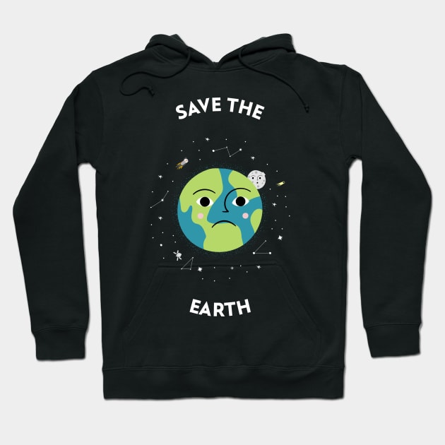 Save the Earth - Space Lover, Earth Hoodie by SpaceMonkeyLover